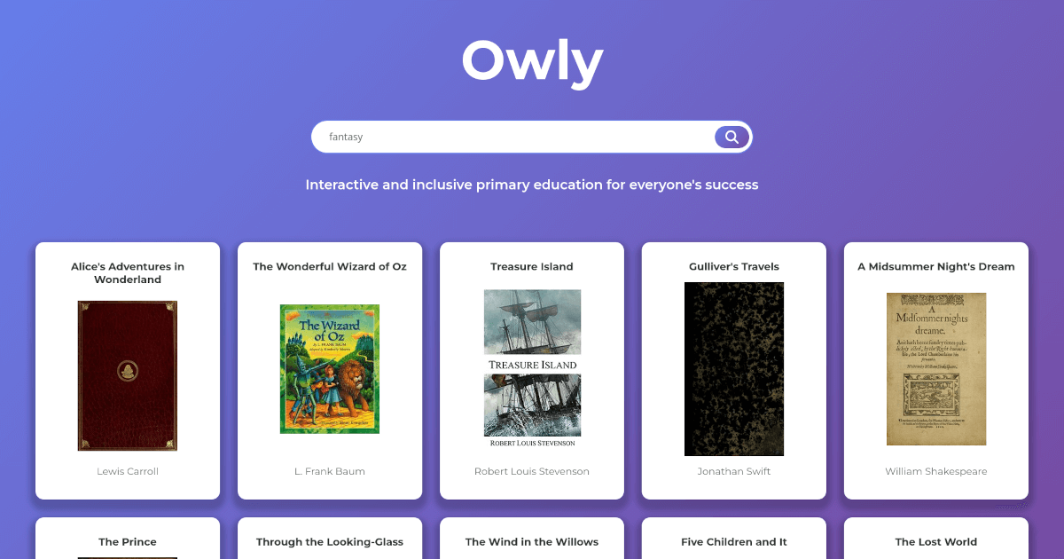 Screenshot del progetto Owly